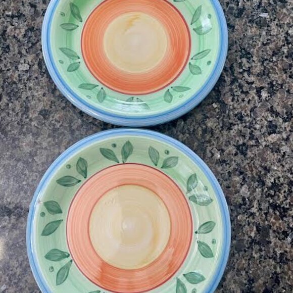 Vintage Set of 4 Italian "Sucit Decorato A Mano" Hand Painted Dinner Plates - Picture 10 of 11